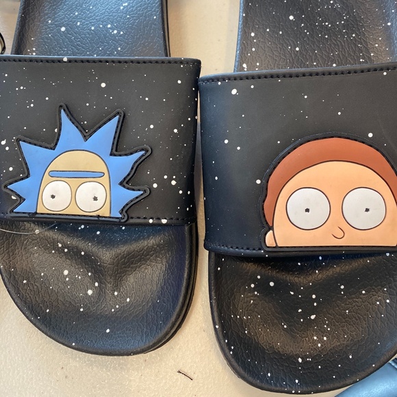 rick and morty nike slides